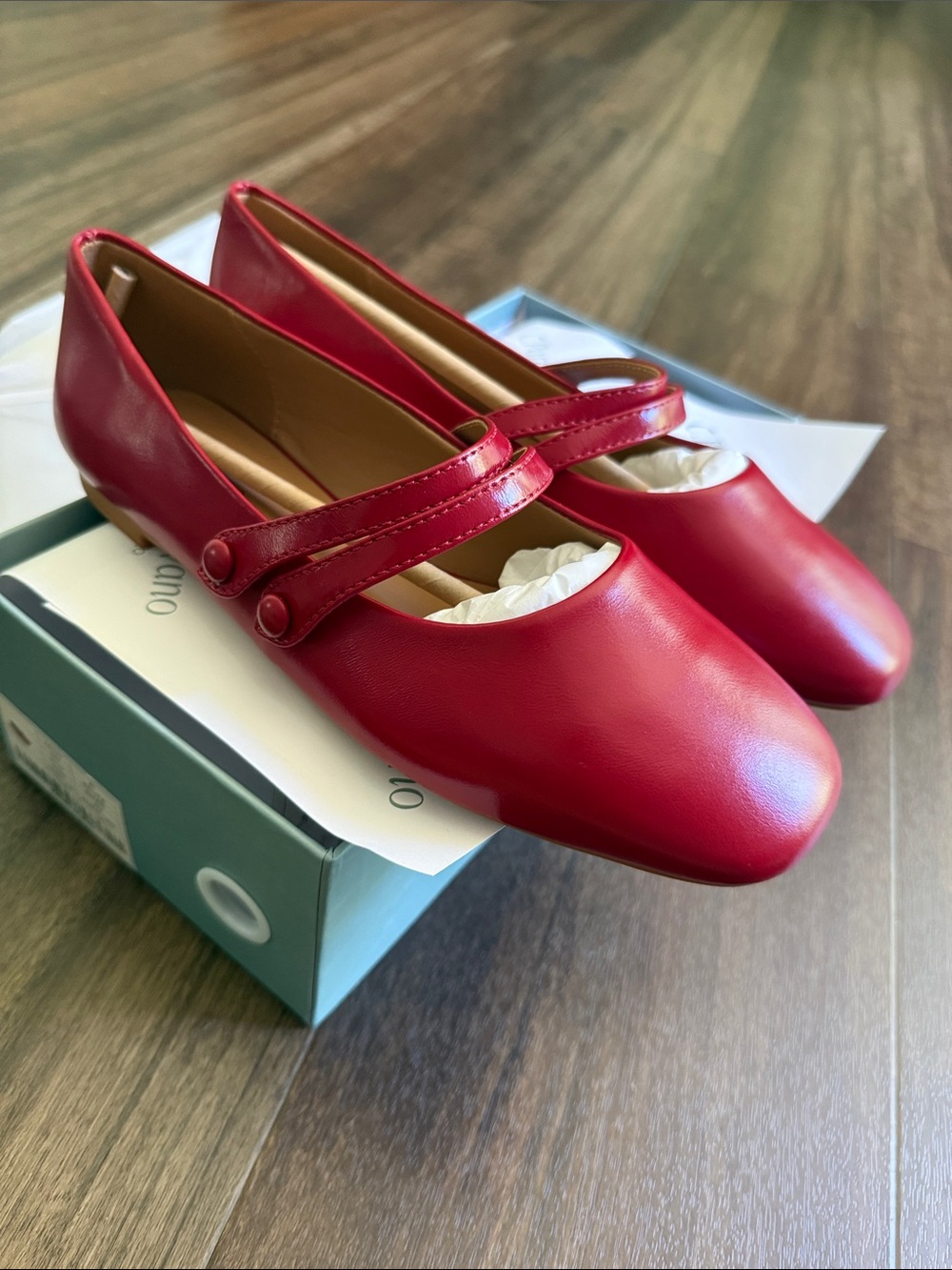 Red Double-Strap Mary Jane (Clara L) Size EU 38.5